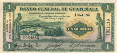 billete 1 quetzal
