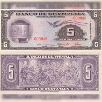 Historia del billete de 5 quetzales de Guatemala