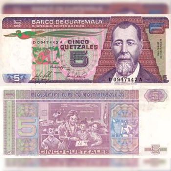 Historia del billete de 5 quetzales de Guatemala