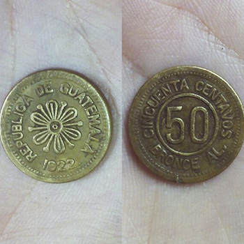 Historia de la moneda de 50 centavos de quetzal en Guatemala