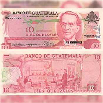 Historia del billete de 10 quetzales en Guatemala