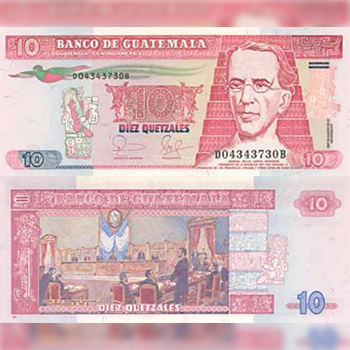 Historia del billete de 10 quetzales en Guatemala