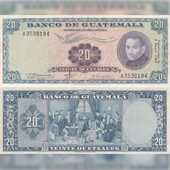 Historia del billete de 20 quetzales en Guatemala