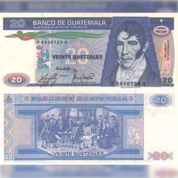 Historia del billete de 20 quetzales en Guatemala