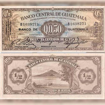 Historia del billete de 50 centavos de quetzal en Guatemala