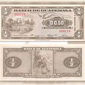Historia del billete de 50 centavos de quetzal en Guatemala