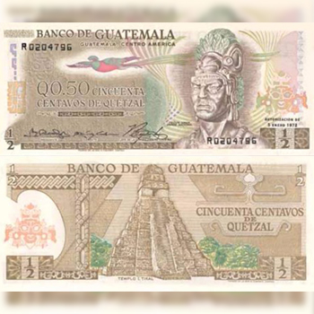 Historia del billete de 50 centavos de quetzal en Guatemala
