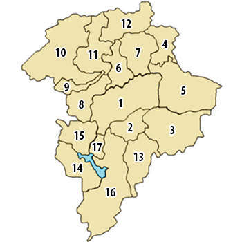 Mapa de los municipios del departamento de Guatemala