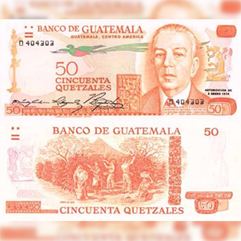 Historia del billete de 50 quetzales en Guatemala