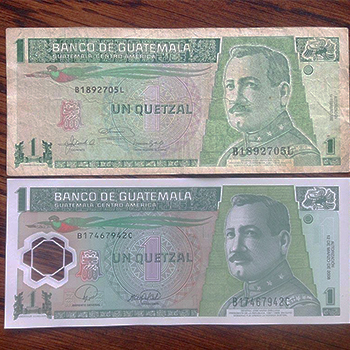 Personajes en los billetes de Guatemala