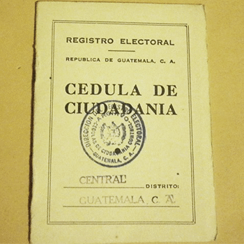 Historia de la Cédula de Ciudadanía en Guatemala