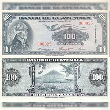 Historia del billete de 100 quetzales de Guatemala
