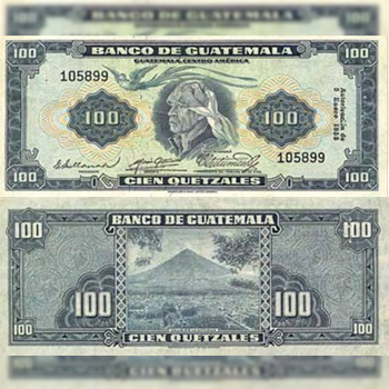 Historia del billete de 100 quetzales de Guatemala