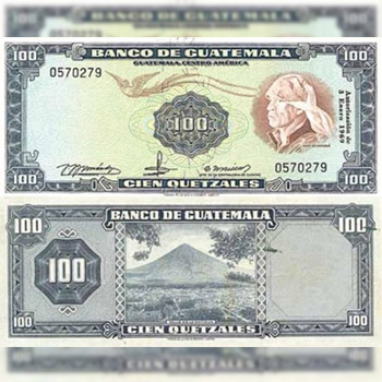 Historia del billete de 100 quetzales de Guatemala