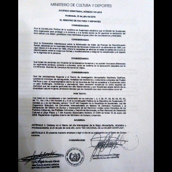 dia-nacional-mujer-garifuna-guatemala-acuerdo-ministerial-741-2010-ministerio-cultura-deportes