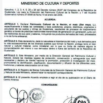 maiz-patrimonio-cultural-nacion-guatemala-acuerdo-ministerial
