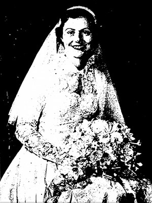 Marion Popenoe vestida de novia, genealogy