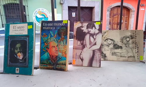 Descripción de la foto - Portadas de los libros de Franz Galich - Foto Casa Cultural El Cadejo