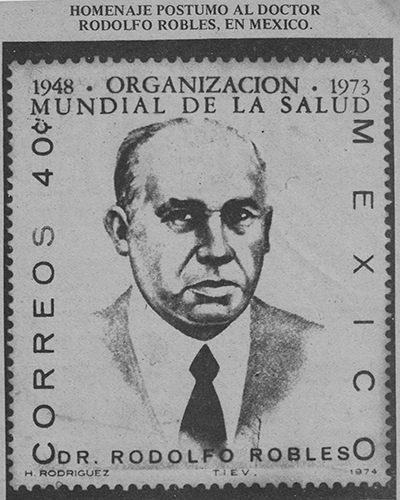 Biografía de Rodolfo Robles Valverde - Descricpión de foto Imagen de Rodolfo Robles Valverde en una postal de México - Crédito José Rodolfo Vizcaino Freyre