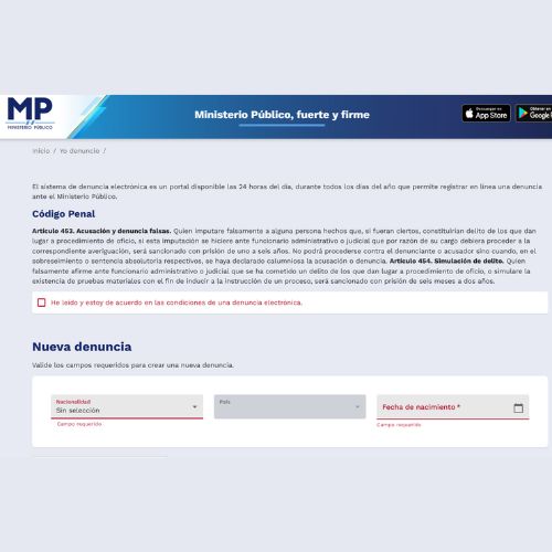 Pasos para realizar una denuncia electrónica al Ministerio Público de Guatemala