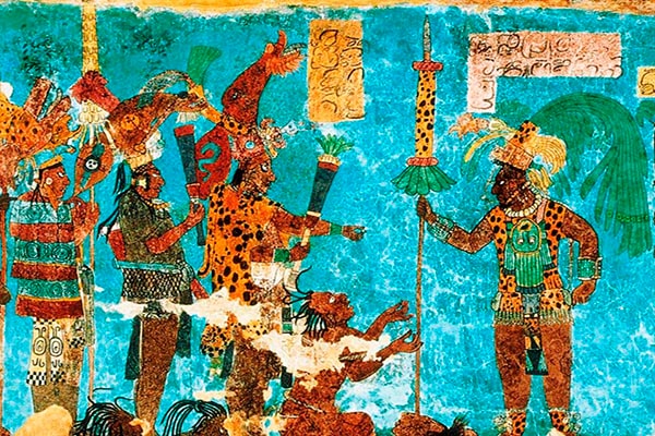 Descripción de foto - Cuadro maya que representa el Lapislázuli, el color de los mayas. - Crédito de foto - Top Adventure