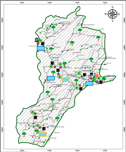 Mapa del municipio de Malacatán, San Marcos