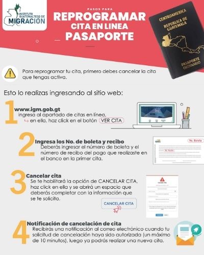 Pasos para reprogramar cita en línea para el pasaporte guatemalteco-01