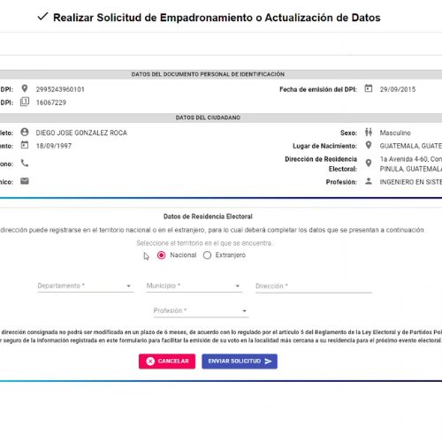 Pasos para empadronarse en línea en Guatemala 