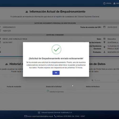 Pasos para empadronarse en línea en Guatemala