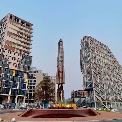 Monumento de la Fama o del Ángel en la Plaza 11 de Marzo en la Ciudad de Guatemala