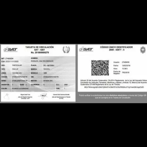 Diferencias entre la tarjeta de circulación y calcomanía de circulación en Guatemala