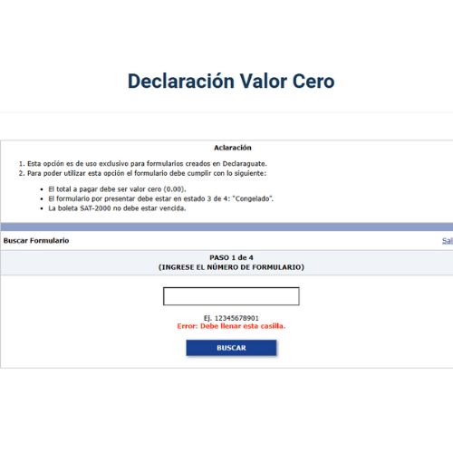 Pasos para declarar Valor Cero en la SAT en línea 