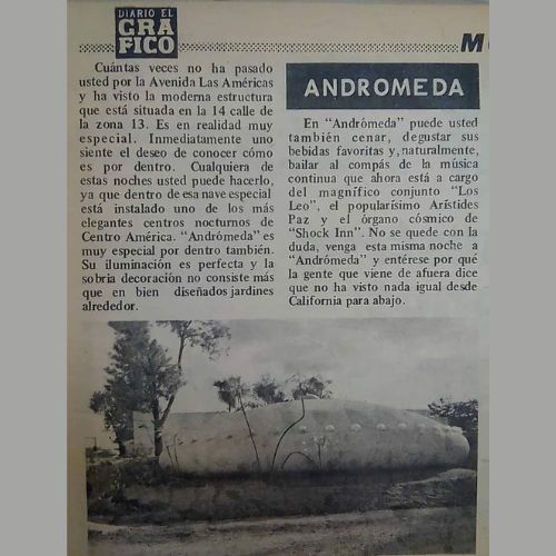 Historia de la discoteca Andrómeda, popular en Guatemala en los años setenta