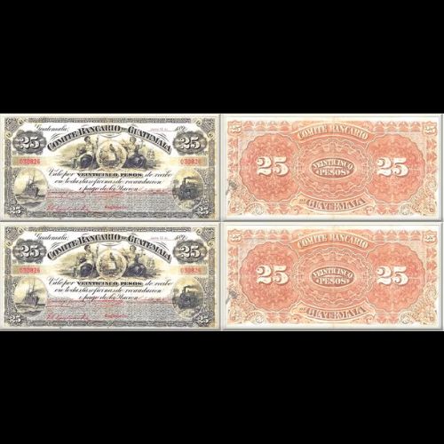 Los billetes de 25 pesos que existieron en Guatemala