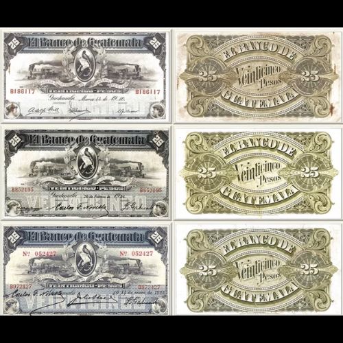 Los billetes de 25 pesos que existieron en Guatemala