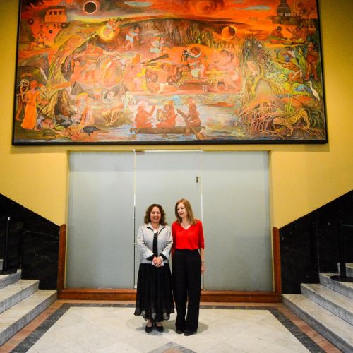 Xibalbá de Rina Lazo, pintura que se encuentra en el Palacio de Bellas Artes en México