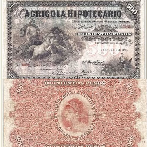 Los billetes de 500 pesos que existieron en Guatemala