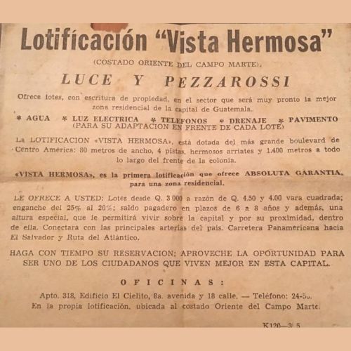 Historia de Vista Hermosa en la Zona 15 de la capital