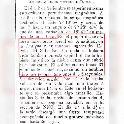 Las Auroras Boreales que fueron vistas en Guatemala en 1869