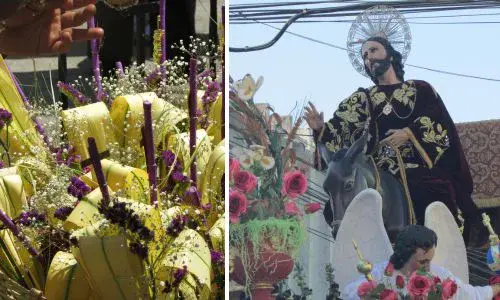 Domingo de Ramos en Guatemala hoja palma y flores